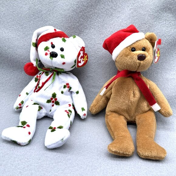 Christmas Holiday Plush Lot Jingle Teddy Bear Holly & Berry Bear Stuffed Toys TY - Picture 2 of 9